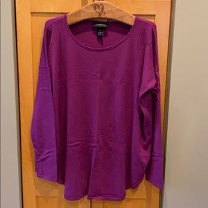 Lane Bryant Fuschia Baseball Cut Tunic Sweater